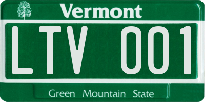 VT license plate LTV001
