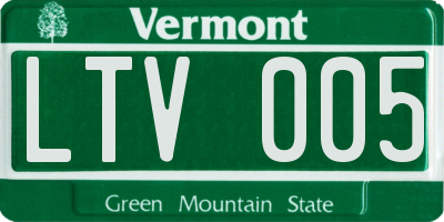 VT license plate LTV005