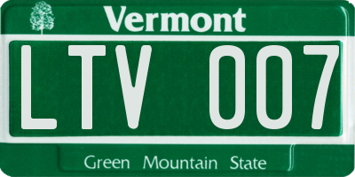 VT license plate LTV007
