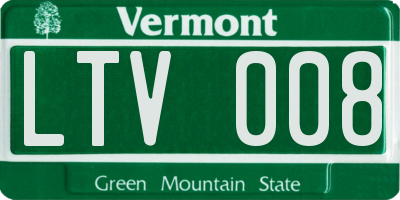 VT license plate LTV008