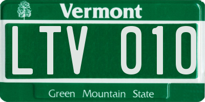 VT license plate LTV010