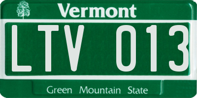 VT license plate LTV013