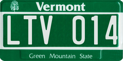VT license plate LTV014