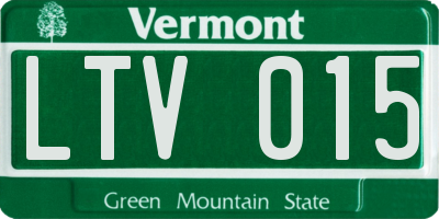 VT license plate LTV015