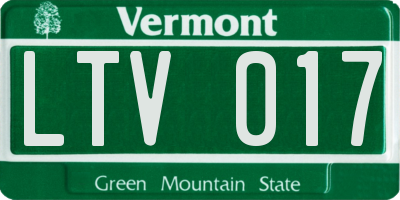 VT license plate LTV017