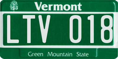VT license plate LTV018