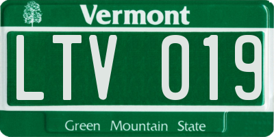 VT license plate LTV019