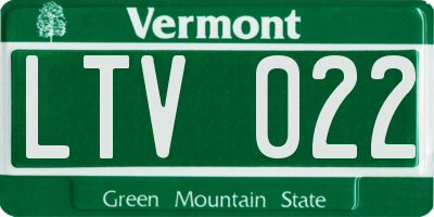 VT license plate LTV022