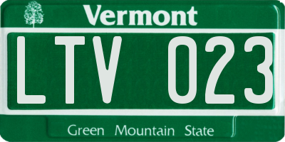 VT license plate LTV023