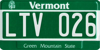 VT license plate LTV026