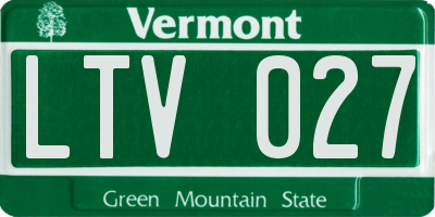 VT license plate LTV027