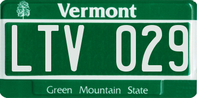 VT license plate LTV029