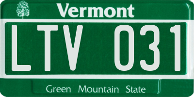 VT license plate LTV031