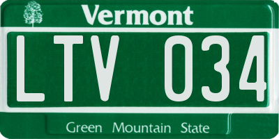 VT license plate LTV034