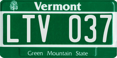 VT license plate LTV037
