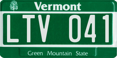 VT license plate LTV041