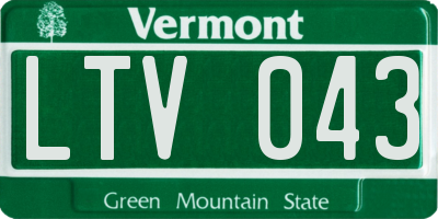 VT license plate LTV043