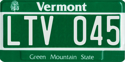 VT license plate LTV045