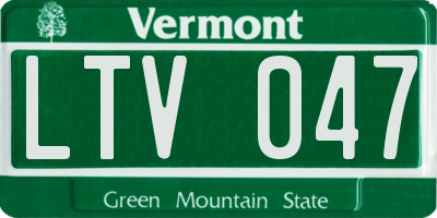 VT license plate LTV047