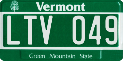VT license plate LTV049