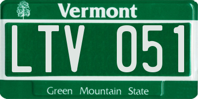 VT license plate LTV051