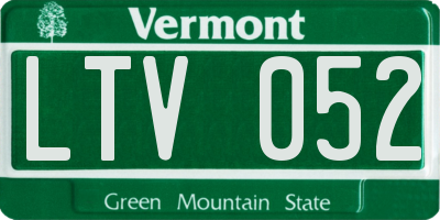 VT license plate LTV052