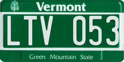 VT license plate LTV053