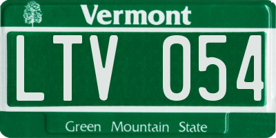 VT license plate LTV054