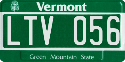 VT license plate LTV056