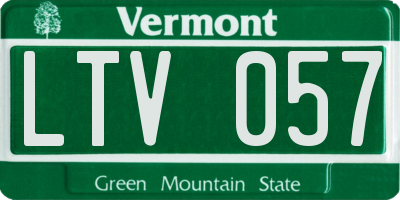 VT license plate LTV057
