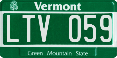 VT license plate LTV059