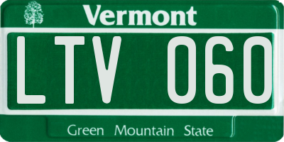 VT license plate LTV060