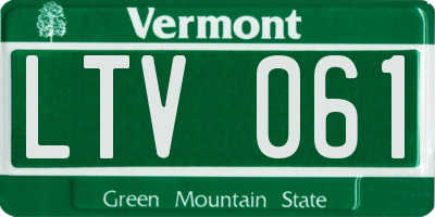 VT license plate LTV061
