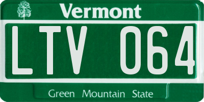 VT license plate LTV064