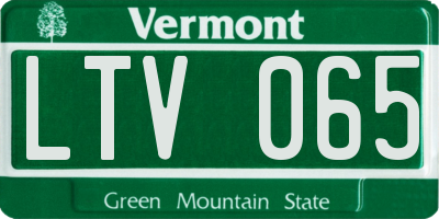 VT license plate LTV065