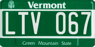 VT license plate LTV067