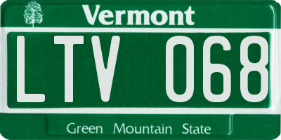 VT license plate LTV068