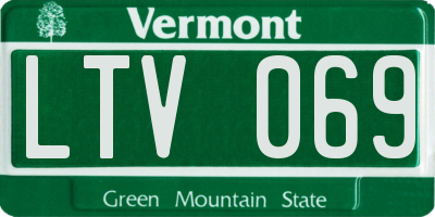 VT license plate LTV069