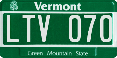 VT license plate LTV070