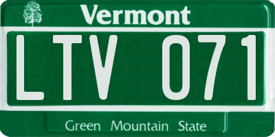VT license plate LTV071