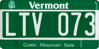 VT license plate LTV073