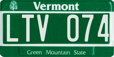 VT license plate LTV074