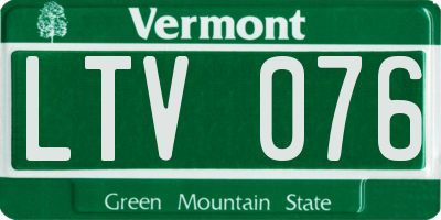 VT license plate LTV076