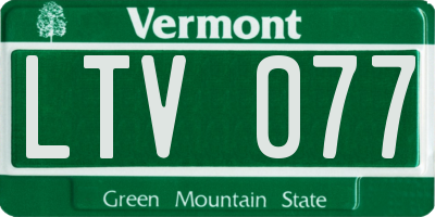 VT license plate LTV077