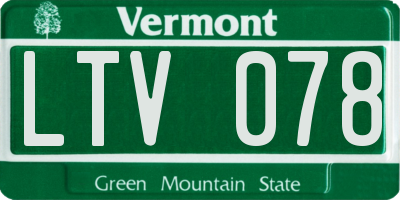 VT license plate LTV078