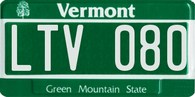 VT license plate LTV080