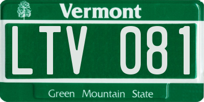 VT license plate LTV081