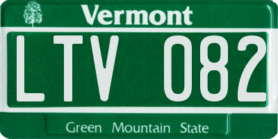 VT license plate LTV082