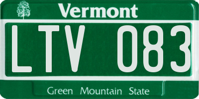 VT license plate LTV083