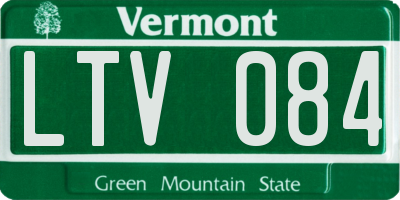 VT license plate LTV084